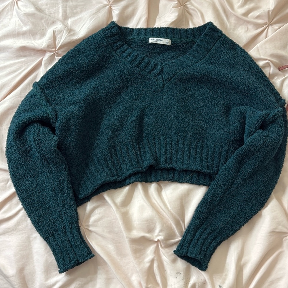 Dark teal cropped sweater